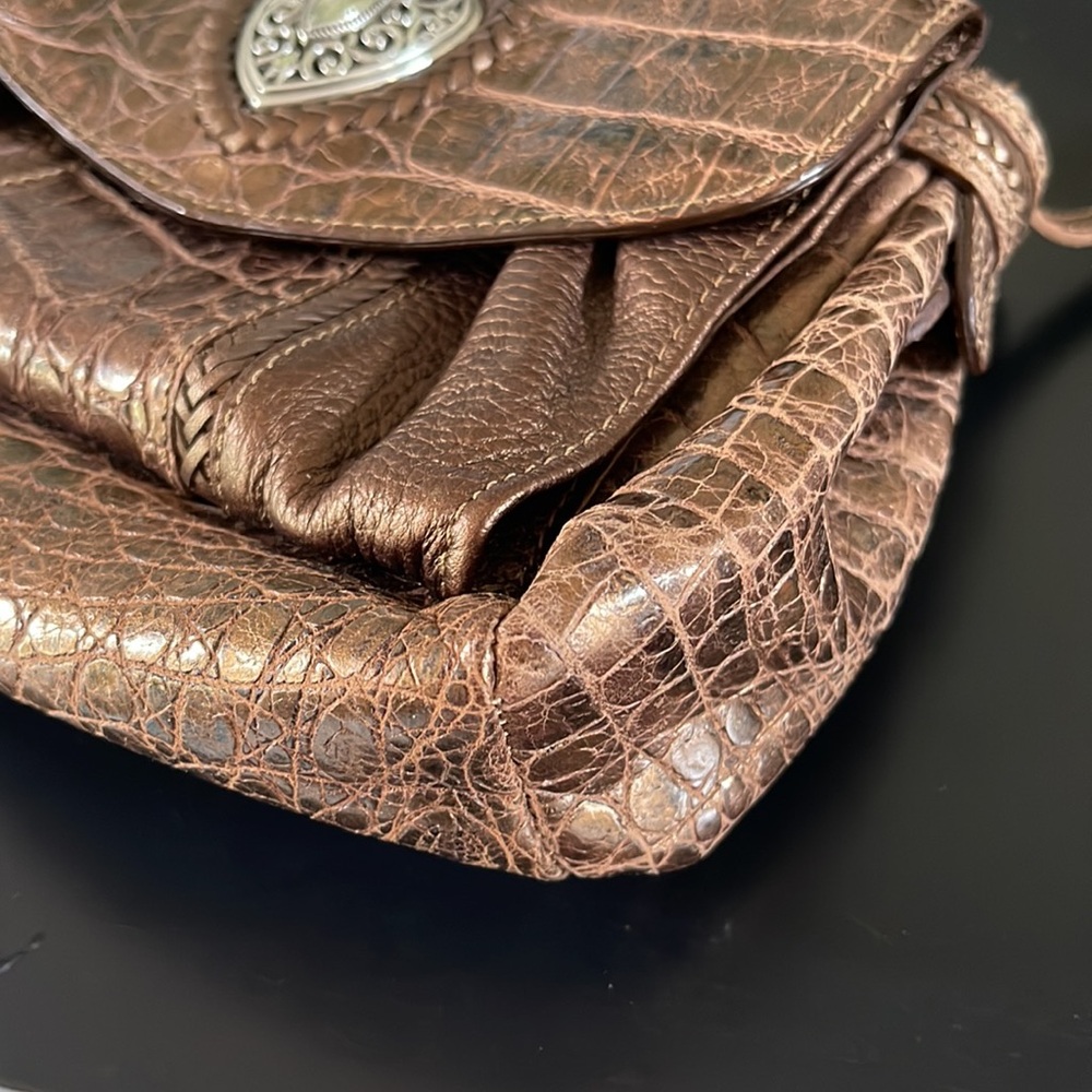 Brighton Bronze Croc Embossed Crossbody - Picture 8 of 10